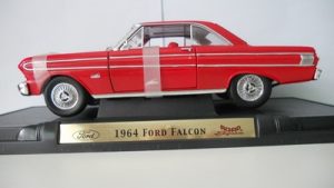 1964 ford falcon road signature diecast metal delixe edition scale 1 18 amerikan klasik maket araba hobi oyuncak koleksiyonluk maket kırmızı red hayran models